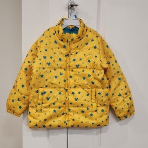 NWOT Disney Yellow Star and Mickey Print Kids Puffer Jacket